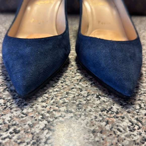 Christian Louboutin Blue Suede Wedge Heels EU 39 - Picture 4 of 14